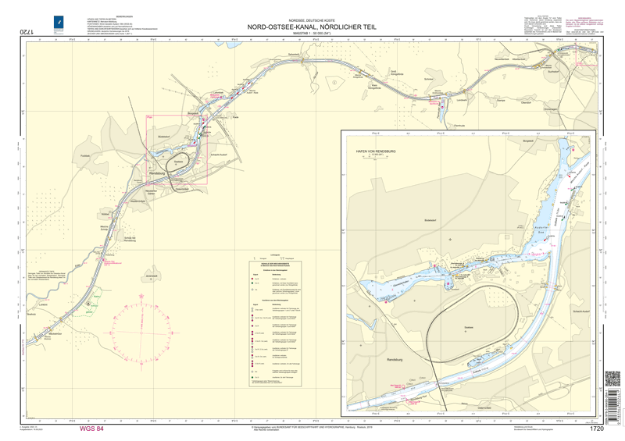 Duitse kaart 1720 - Nord-Ostsee-Kanal, nördlicher Teil